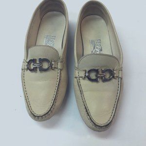 Salvatore Ferragamo Women's 5.5C Flat Driving Shoes Mocs Gancini Bit Italy